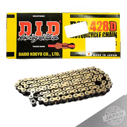 Cadena DID 428 D x 116 dorada con negro