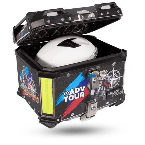 Caja portaequipaje Armor Road de aluminio 36 L negra vista principal