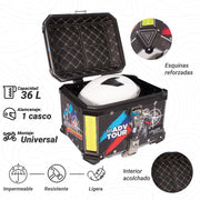 Caja portaequipaje Armor Road de aluminio 36 L negra vista adicional