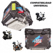 Caja portaequipaje Armor Road de aluminio 36 L negra detalles