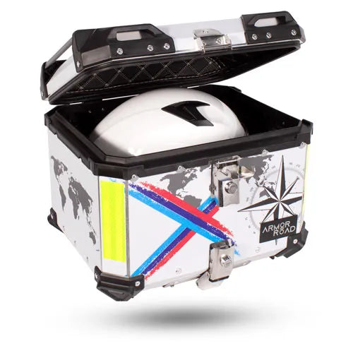 Caja portaequipaje Armor Road de aluminio 45 L negra vista principal
