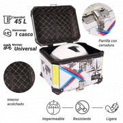 Caja portaequipaje Armor Road de aluminio 45 L negra vista adicional
