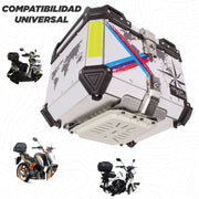 Caja portaequipaje Armor Road de aluminio 45 L negra detalles