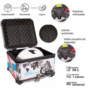 Caja portaequipaje Armor Road de aluminio 56 L negra vista adicional