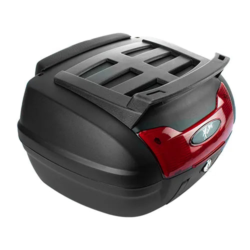 Caja portaequipaje Kinlley 40 L con respaldo y base de carga vista principal