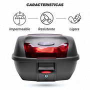 Caja portaequipaje Kinlley 40 L con respaldo y base de carga detalles