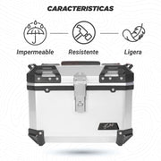 Caja portaequipaje Kinlley 45 L plata con respaldo y forro vista adicional