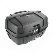 Caja portaequipaje Kinlley 47 L con respaldo y parrilla vista principal