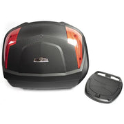 Caja portaequipaje Kinlley 48 L negra con base plástica detalles