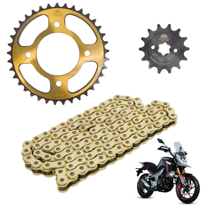 Kit de tracción para Alpina 300 - 37 D y 14 D cadena reforzada 520 H X 106 L dorada Leiruki