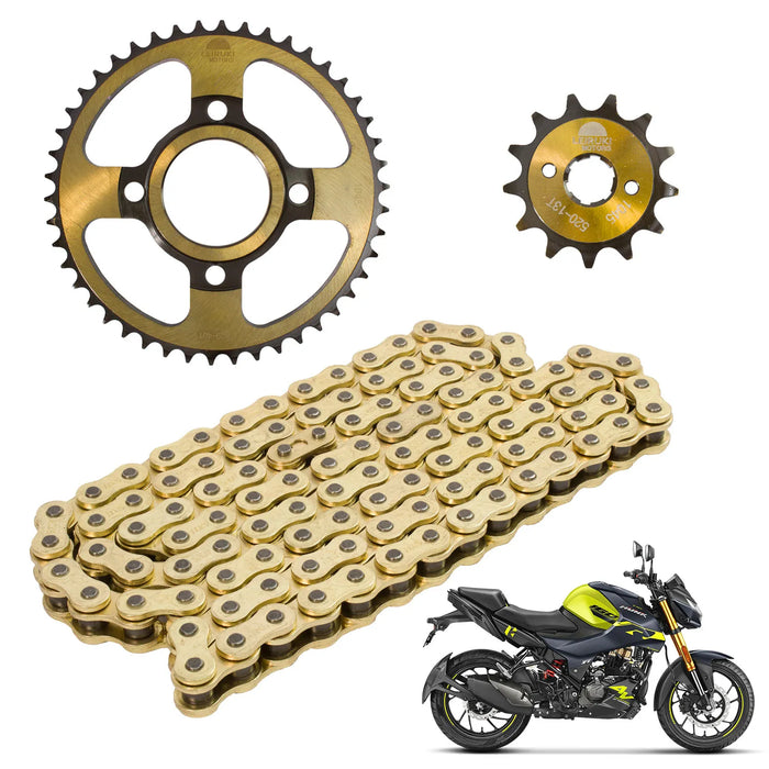 Kit de tracción para Hunk 160 40D y 13D cadena reforzada 520 H x 108 L dorada Leiruki