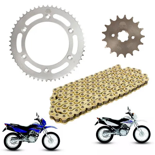 Kit de tracción para NXR 125 Bros 54D 17D 428H x 130L con cadena reforzada dorada Leiruki