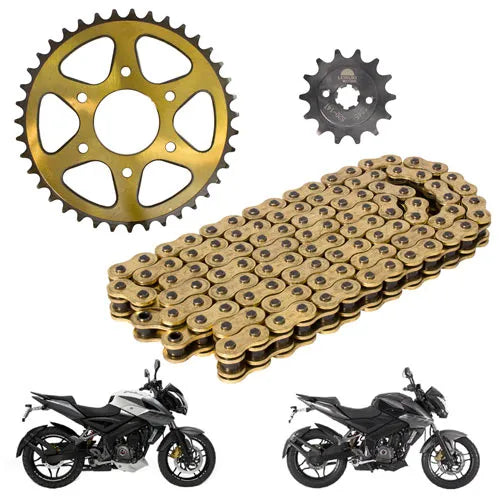 Kit de tracción para Pulsar NS200 39D y 14D cadena reforzada O-ring 520 H x 110 L dorada Leiruki