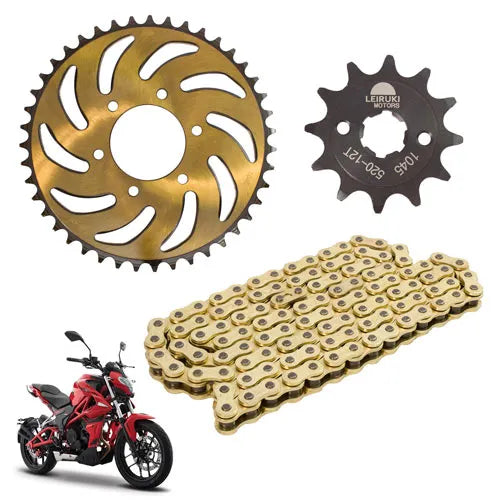 Kit de tracción para Vort-X 250 43D 12D 520H x 108L con cadena reforzada dorada Leiruki