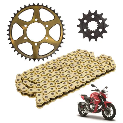 Kit de tracción para Vort-X 300 40D 14D 520H x 108L con cadena reforzada dorada Leiruki